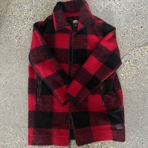 Roots wool blend plaid jacket